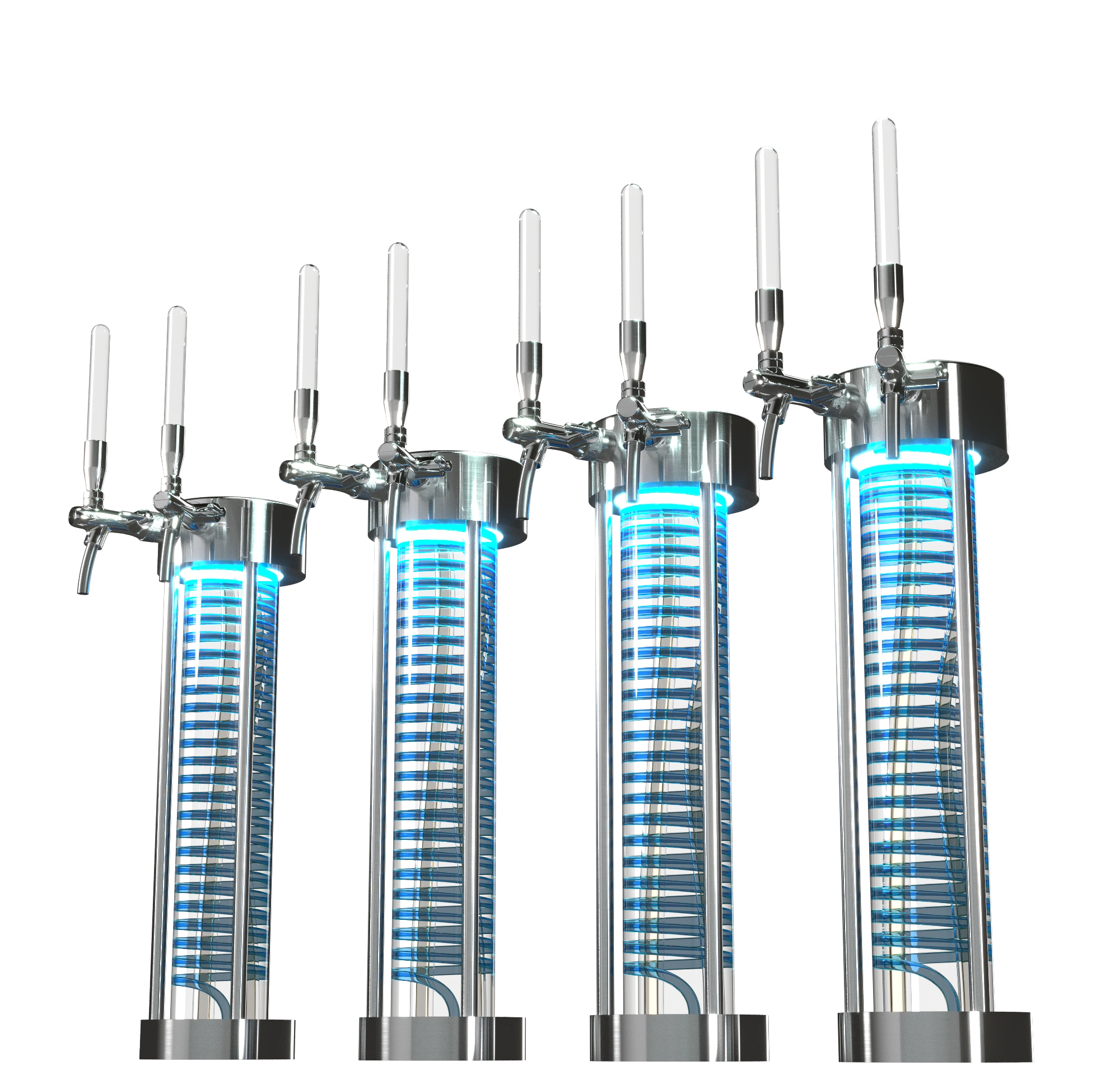 Custom beer tap system product prototype with fabricated dispensing hardware and serviceable mechanical assembly.